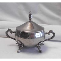 Сахарница с крышкой Серебрение Германия 01