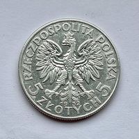 Монета СЕРЕБРО Польша 5 злотых 1932 год Ядвига ОТЛИЧНЫЕ