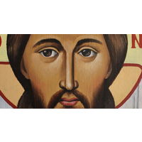 Икона Иисус Христос вторая половина ХХ века, художник Николай, дерево, масло, 23Х29, по раме 34Х40 см