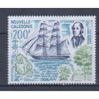 [230] Новая Каледония 1991. Корабли.Парусники.Карта острова. Одиночный выпуск. MNH