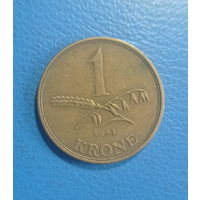 Дания 1 крона 1944 год король Кристиан Х