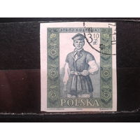 Польша 1960, Национальный костюм, без перф.