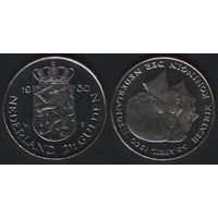 Нидерланды km191 2 1/2 гульдена 1980 год (обращ) (nf02