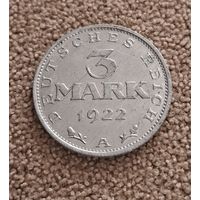Германия 3 марки, 1922 A 3-я годовщина Веймарской конституции