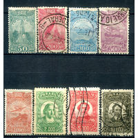 Бразилия - 1929/30г. - авиация, известные люди, авиапочта - 8 марок - полная серия, гашёные, чистая, без клея [Mi 318-325]. #4-W1-123-A-1