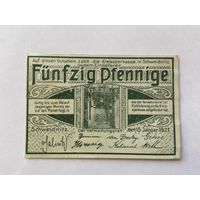 Нотгельд 50 пфеннигов Швайднитц. Веймарская республика - 1602