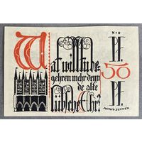 Нотгельд 50 пфеннигов 1921 год. Любек,. Веймарская республика