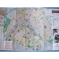 Карта Парижа со схемами транспорта (60х40 см)