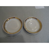 Блюдце кофейное " Золотая кайма",завод Пролетарий, 70-90 г.г., диаметр 12 см, винтаж СССР