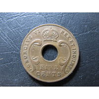 Британская Восточная Африка. 5 цент. 1941. С 20 копеек. Распродажа коллекции. Смотрите другие лоты.