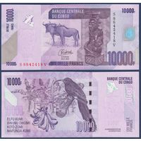 Конго, 10000 франков 2022 г., P-103 (буйволы), UNC