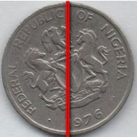 ФЕДЕРАТИВНАЯ РЕСПУБЛИКА НИГЕРИЯ  10 КОБО 1976. БРАК. ПОВОРОТ