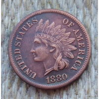 США 1 цент 1880 года. Индеец. Предложи свою цену или обмен!