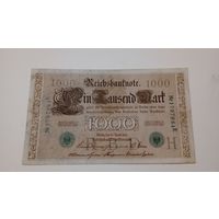 Германия 1000 марок 1910 зеленая печать