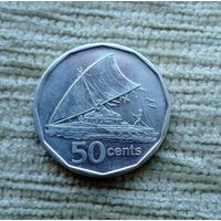 Werty71 Фиджи 50 центов 2009 Парусная лодка корабль парусник