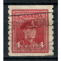 Британские колонии - Канада - 1942/43г. - король Георг VI, б/п:8, 4 с - 1 марка - гашёная [Mi 221 C]. #3-WB-94-KS-2