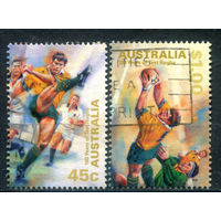 Австралия - 1999г. - международный чемпионат по регби - 2 марки - гашёные. #3-WB-101-KS-4