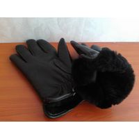 Перчатки Мужские Кожаные на Меху - Размер 10.