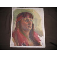 Картина Портрет маслом на картоне авторская 70-е г.С рубля.