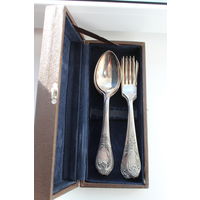 Шикарный набор столовых вилок и ложек ЗИШ мельхиор новые в родной коробке