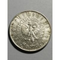 5 злотых 1935 года AU