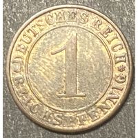 Монета 1 пфенниг 1929 год. Веймарская республика.
