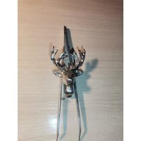 Декоративный, металлический элемент "Голова оленя", размер 5.5*4 см.