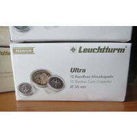 Капсулы для монет Leuchtturm Ultra 36 мм. Упаковка 10 штук.