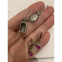 Серьги Винтаж 925 звезда молотобоец