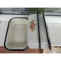 Формы для холодца, заливного, 3 штуки с крышками, эмаль, СССР