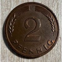 Монета 2 пфеннигов 1961 год. ФРГ. Монетный двор Гамбург. С рубля без МЦ.