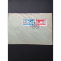 ГДР 1960 Конверт с полной серией марок "Торговая ярмарка в Лейпциге" (спецгашение) Mi.750-751 каталог 1.00 евро