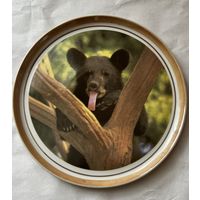 РЕДКОЕ! Настенное панно, тарелка декоративная,блюдо "Медведь" 310 мм. ДФЗ