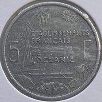 Французская Океания 5 франков 1952 г. В холдере