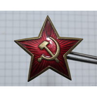 КОКАРДА ФУРАЖКА ШАПКА КРАСНАЯ ЗВЕЗДА СССР РККА МО ЭМАЛЬ