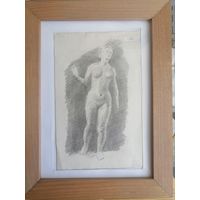 Рисунок карандашом ню обнаженная. Художник Крохалев П.С.