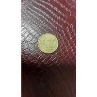 Монета 10 евроцентов 2002г. Италия. Неплохая!