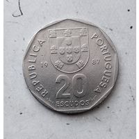 20 эскудо 1987 года Португалия. Португальская Республика.