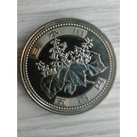 Япония 500 цветок чек. блеск с рубля