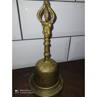 Колокол подзывной большой бронза старинный