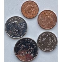 Сан-Томе и Принсипи 10, 20, 50 сентимо 1, 2 добра 2017 г. Набор 5 монет. Птицы