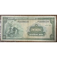 Банкнота 20 марок 1949 год. ФРГ