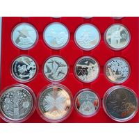 Комплект 12 монет 60–летие, 65 лет, 70 лет, 75 лет, 80 лет Освобождения! 65 лет, 70 лет, 75 лет, 80 лет Победы! Жертвы фашизма, Воины–освободители, Белорусские партизаны,  Брестская крепость! Серебро!