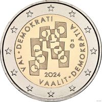 2 евро 2024 Финляндия Выборы UNC из ролла