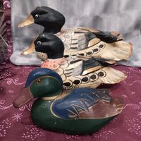 Коллекционные статуэтки утки, утки-манки. Ручная роспись. Размеры: 26-27 см, 20-21 см, 14-15 см. Одним лотом.
