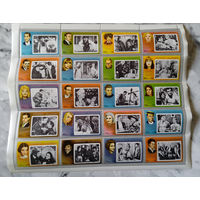 Сцены из кинофильмов. Фуджейра (ОАЭ). 1972. 1 малый лист с/з. Michel N 1124-1143 (20,0 е)