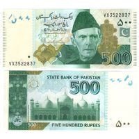 Пакистан 500 рупий 2024 год UNC