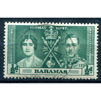 Британские колонии - Багамы - 1937г. - коронация короля Георга VI и королевы Елизаветы, 1/2 d - 1 марка - гашёная [Mi 100]. #2-Bc-34-A-1