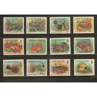 Кука острова-1995(Мих.54-65) , ** , Морская фауна, Рыбы, Надп., Служебные(полная серия)