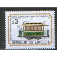 Полная серия из 1 марки 1983г. Австрия "100 лет трамвайной и железнодорожной линии, работающей на электричестве Мёдлинг-Хинтербрюль" MNH
